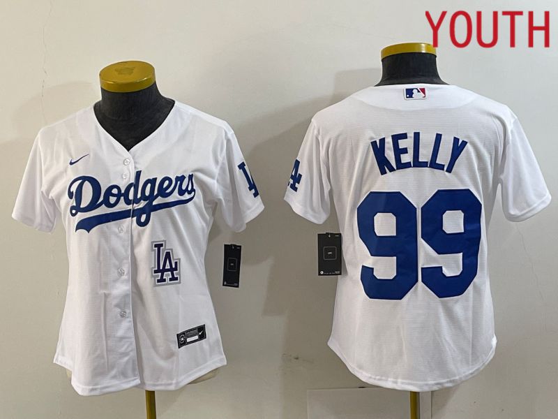 Youth Los Angeles Dodgers 99 Kelly White 2024 Nike Game MLB Jersey style 4
